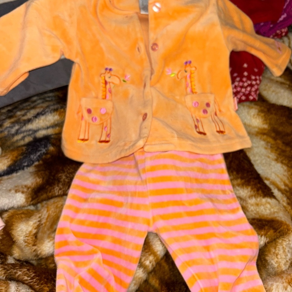 Le Top Orange and Pink Kids Matching Set